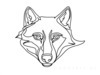 Minimalist Line Art Hinting at Gray Wolf's Alert Ear and Snout