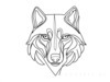 Minimalist Line Art Hinting at Gray Wolf's Alert Ear and Snout
