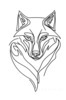 Minimalist Line Art Hinting at Gray Wolf's Alert Ear and Snout