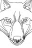 Minimalist Line Art Hinting at Gray Wolf's Alert Ear and Snout