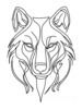 Minimalist Line Art Hinting at Gray Wolf's Alert Ear and Snout
