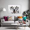 Great Dane Abstract Art Living Room Demo