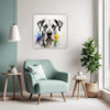 Great Dane Abstract Art Living Room Demo