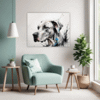 Great Dane Abstract Art Living Room Demo
