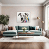 Great Dane Abstract Art Living Room Demo