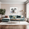 Great Dane Abstract Art Living Room Demo