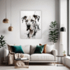 Great Dane Abstract Art Living Room Demo