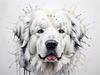 Abstract Great Pyrenees Fluffy Sketch Art Print