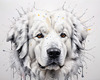 Abstract Great Pyrenees Fluffy Sketch Art Print