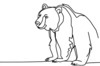 Minimalist Line Art Reflecting Grizzly Bear's Shoulder and Muzzle