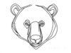 Minimalist Line Art Reflecting Grizzly Bear's Shoulder and Muzzle