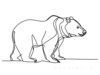 Minimalist Line Art Reflecting Grizzly Bear's Shoulder and Muzzle