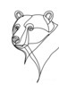 Minimalist Line Art Reflecting Grizzly Bear's Shoulder and Muzzle