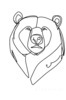 Minimalist Line Art Reflecting Grizzly Bear's Shoulder and Muzzle