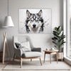 Husky Gaze Artwork Living Room Demo