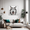 Husky Gaze Artwork Living Room Demo