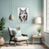 Husky Gaze Artwork Living Room Demo