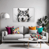 Husky Gaze Artwork Living Room Demo