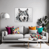 Husky Gaze Artwork Living Room Demo