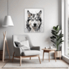 Husky Gaze Artwork Living Room Demo
