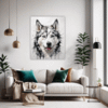 Husky Gaze Artwork Living Room Demo