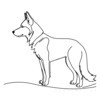 Minimalist Line Art of Siberian Husky Side Profile and Snowy Backdrop