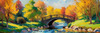 Impressionistic Art Print of Countryside Landscape with Bridge Over Stream