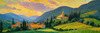 Impressionistic Painting of a Secluded Monastery in Color-Drenched Countryside