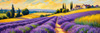 Impressionistic Art Print of a Winding Path through Lavender Fields with Buzzing Bees