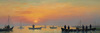 Printable Impressionistic Landscape of Fishermen Casting Nets at Sunrise