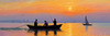 Printable Impressionistic Landscape of Fishermen Casting Nets at Sunrise