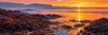 Impressionistic Art Print of Rocky Tide Pools at Sunset