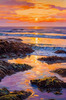 Impressionistic Art Print of Rocky Tide Pools at Sunset