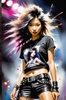 Metalhead Girl Headbanging at Concert - Figurative Portrait Art