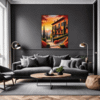 Italian Village at Dusk Living Room Demo