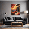 Italian Village at Dusk Living Room Demo