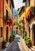 Italian Village with Fall Colors by the Waterfront Art Print