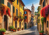 Italian Village with Fall Colors by the Waterfront Art Print
