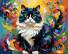 Expressive Art of a Joyful Persian Cat with Gleaming Eyes
