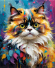 Expressive Art of a Joyful Persian Cat with Gleaming Eyes
