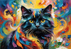 Expressive Art of a Joyful Persian Cat with Gleaming Eyes