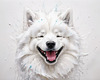 Abstract Sketch of Smiling Samoyed Face - Printable Art