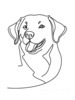 Minimalist Line Drawing of Labrador Retriever Retrieving Ball