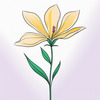 Minimalist Line Art of Lavender Sprig in Upward Bloom