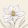 Minimalist Line Art of Lavender Sprig in Upward Bloom