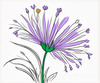 Minimalist Line Art of Lavender Sprig in Upward Bloom