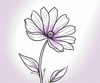 Minimalist Line Art of Lavender Sprig in Upward Bloom