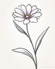 Minimalist Line Art of Lavender Sprig in Upward Bloom