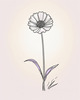 Minimalist Line Art of Lavender Sprig in Upward Bloom