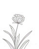Minimalist Line Art of Lavender Sprig in Upward Bloom
